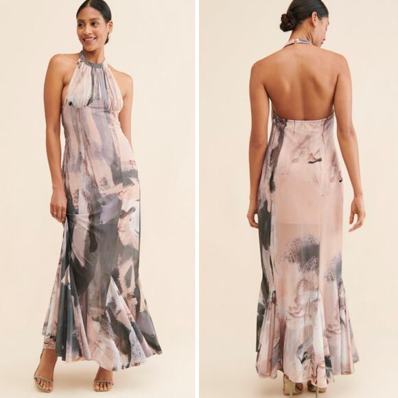 LET ME BE Anthropologie Knit Halter Maxi Dress Size XS - Picture 1 of 8